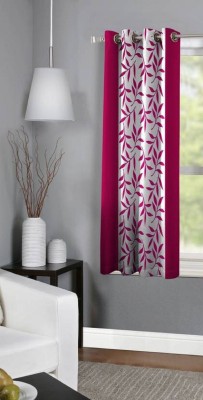 Panipat Textile Hub 150 cm (5 ft) Polyester Semi Transparent Window Curtain Single Curtain(Floral, Pink)