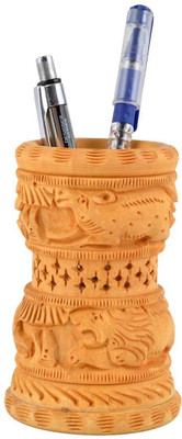 Goranshi Enterprises 1 Compartments Wooden Pen Stand(Brown)