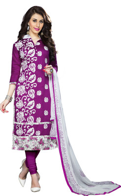 Kimisha Cotton Blend Embroidered Salwar Suit Material