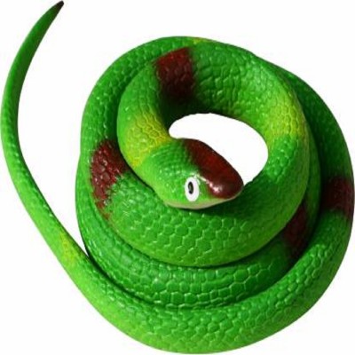 BBS DEAL Pack of-1pcs Realistic Rubber Snake Toy, Rubber Snakes to Keep Birds Away, Fake Green Snake for Garden Props to Scare Squirrels, Scary Gag Lifelike Snakes Pranks Toys snack Gag Toy(Green)