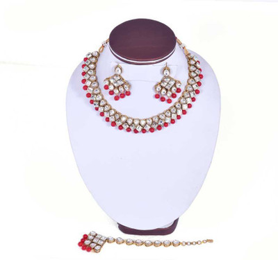 CATALYST Brass Gold-plated White Jewellery Set(Pack of 1)