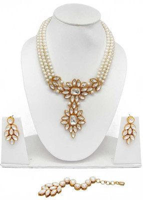 CATALYST Alloy Gold-plated White Jewellery Set(Pack of 1)