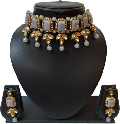 CATALYST Brass Gold-plated Grey Jewellery Set(Pack of 1)