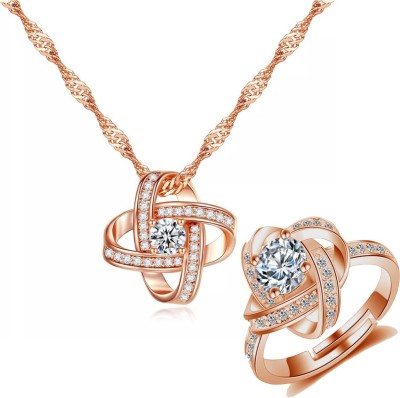 MYKI Stainless Steel Gold-plated Rose Gold Jewellery Set(Pack of 1)