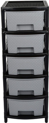 N H Enterprise Utensil Kitchen Rack Plastic Modular Multi-Purpose Drawer Storage System for Home/Office/Bank/Kitchen (Grey)