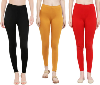 Style Access Ankle Length  Western Wear Legging(Black, Yellow, Red, Solid)