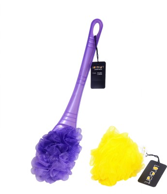 Lonekart Loofah(Pack of 2, Yellow, Purple)