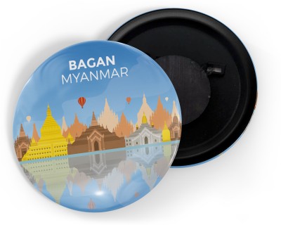 dhcrafts Blue Bagan Asia Myanmar Places Fridge Magnet Pack of 1(Multicolor)