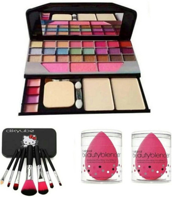 Dikyube Tya 6155 makeup kit + 5 black brushes with 2 puff