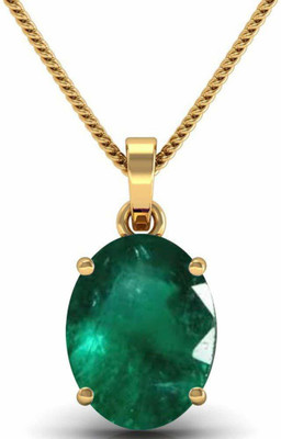EVERYTHING GEMS pendant6597 Gold-plated Emerald Brass Pendant