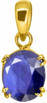 AMOGH JEWELS Natural Blue Sapphire Gold Plated Pendant(5.25 Ratti / 4.78 Carat) 6kt Sapphire White Gold Pendant