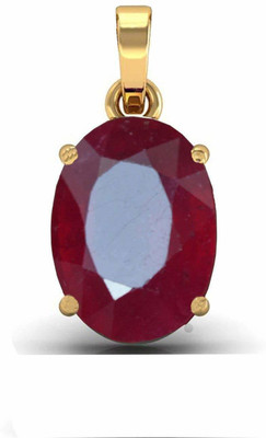 Sidharth Gems 11.25 Ratti / 10.00 Carat Natural Ruby Manik Gold Plated Pendant/Locket Gold-plated Ruby Brass Pendant