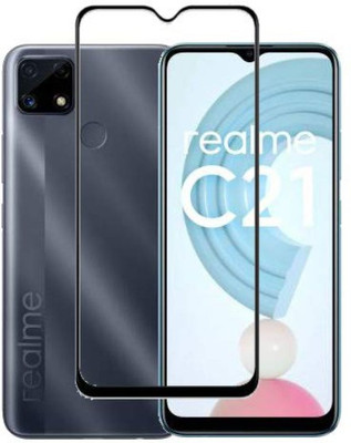BeeVault Edge To Edge Tempered Glass for Realme C21(Pack of 1)