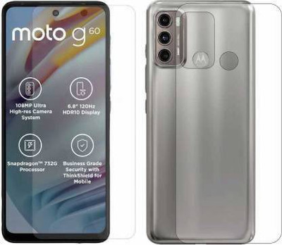 PR SMART Front and Back Tempered Glass for Motorola G60(Pack of 2)