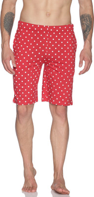 ECOLINE Clothing Polka Print Men Red Basic Shorts