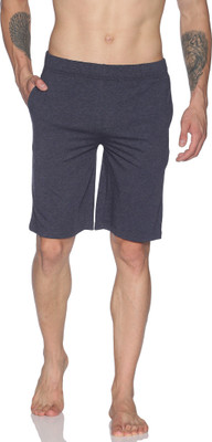 ECOLINE Clothing Solid Men Blue Basic Shorts