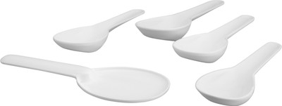 Neena Crockeries Neena Crockeries Acrylic PVC Free Unbreakable Serving Spoon Set , One Rice Serving Spoon with Four Serving Spoon Plastic Serving Spoon Set Plastic Serving Spoon Set(Pack of 5)