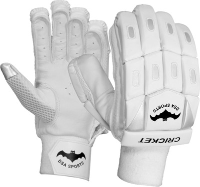 D.S.A SPORTS CRICKET (YOUTH) WHITE &SILVER Batting Gloves(White, Silver)