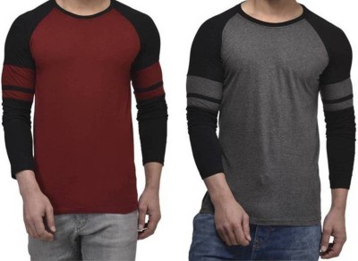 WRODSS Solid Men Round Neck Multicolor T-Shirt