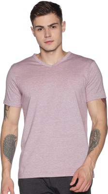 ECOLINE Clothing Solid Men V Neck Purple T-Shirt