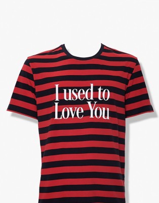 FOREVER 21 Striped Men Round Neck Multicolor T-Shirt