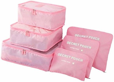 Kanha 6 in 1 Multi-Functional Secret Pouch Water Resistant Travel Set Clothes Storage(Pink)