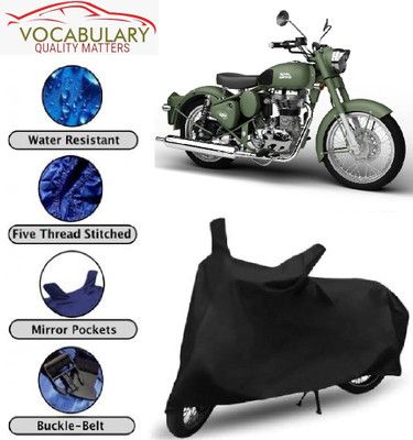 MEGA MARTZZ Waterproof Two Wheeler Cover for Royal Enfield(Battle Green, Black)