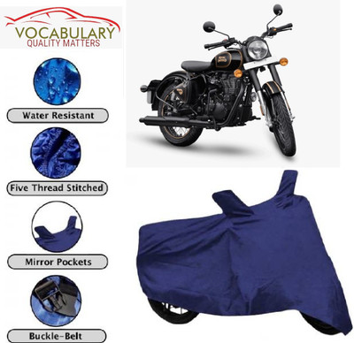 MEGA MARTZZ Waterproof Two Wheeler Cover for Royal Enfield(Bullet 500, Blue)