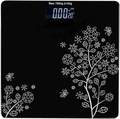 SHREEAAVAD FASHION Heavy Duty Electronic Thick Tempered Glass LCD Display Square Electronic Digital Weighing Machine Weighing Scale(Black)