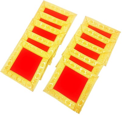 B craft Pooja Chowki Aasan/ 5 InchX 5 Inch Chowki Kapda For Pooja Altar Cloth(Pack of 10)