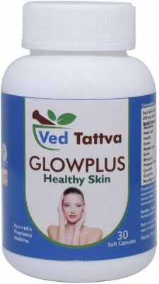 Ved Tattva Glow Plus 30 Capsule, Ayurvedic Herbal Formulation For Healthy, Smooth And Blemish Free Skin (Pack of 5)(Pack of 5)