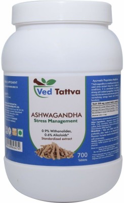 Ved Tattva Ashwagandha Tablets - Natural & Pure Immunity Booster - 700 Tablets (Pack of 5)(Pack of 5)