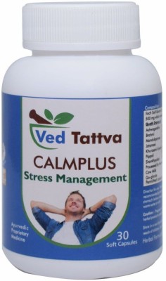 Ved Tattva Calm Plus 30 Capsules, Ayurvedic Herbal Formulation For Stress Management, Stress Relief