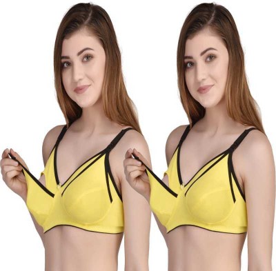 Mate Women Maternity/Nursing Non Padded Bra(Yellow, Yellow)