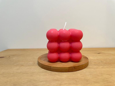 SAPI'S Smooth Scented Designer Bubble Candles Pack 1 Candle(Red, Pack of 1)