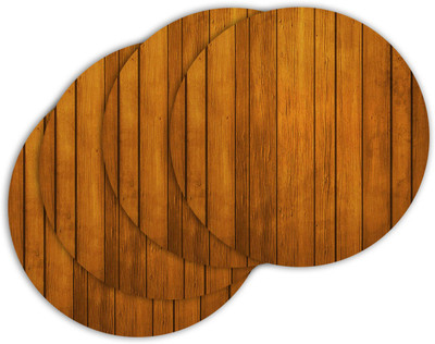 ARTBUG Round Wood Coaster Set(Pack of 4)