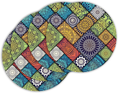 ARTBUG Round Wood Coaster Set(Pack of 4)
