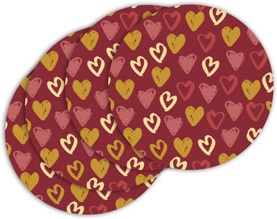 Ashvah Round Wood Coaster Set(Pack of 4)