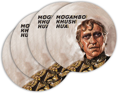 ARTBUG Round Wood Coaster Set(Pack of 4)