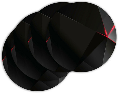 ARTBUG Round Wood Coaster Set(Pack of 4)