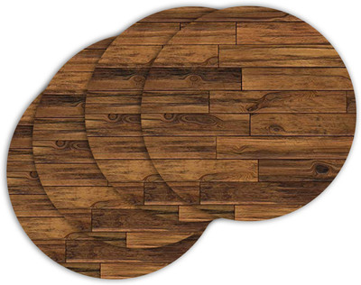 ARTBUG Round Wood Coaster Set(Pack of 4)