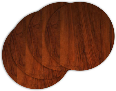 ARTBUG Round Wood Coaster Set(Pack of 4)