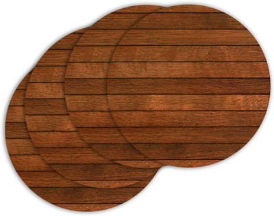 ARTBUG Round Wood Coaster Set(Pack of 4)