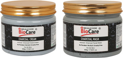 BEAUCODE BioCare Charcoal Face and Body Mask and Cream Pack of-2 (500g)(2 Items in the set)