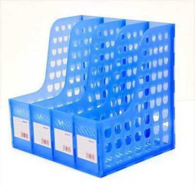 HTL 4 Compartments plastic file Holder(Blue)