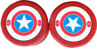 HACKERX Captain America Rubber Coated Dumbbell 10 kg (Set of 2) Fixed Weight Dumbbell Fixed Weight Dumbbell(20 kg)