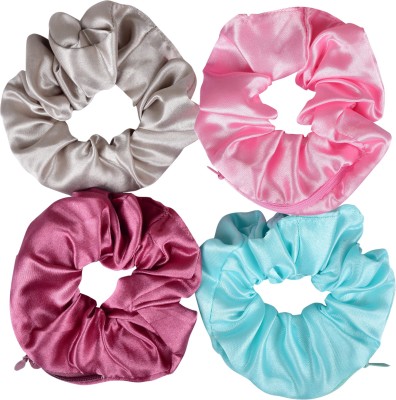 NNR SATIN SILK ZIPPER SCRUNCHIES-19_4 Rubber Band(Multicolor)