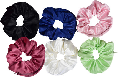 NNR SATIN SILK ZIPPER SCRUNCHIES-23_6 Rubber Band(Multicolor)