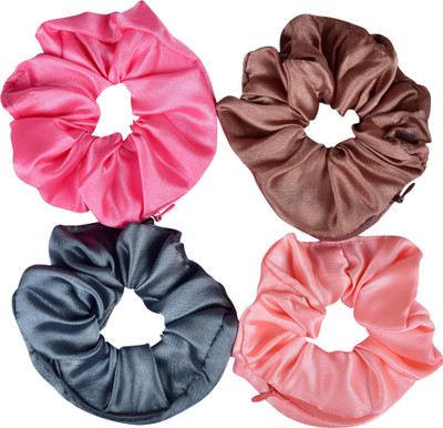 NNR SATIN SILK ZIPPER SCRUNCHIES-15_4 Rubber Band(Multicolor)