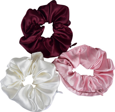 NNR SATIN SILK ZIPPER SCRUNCHIES-9_3 Rubber Band(Multicolor)